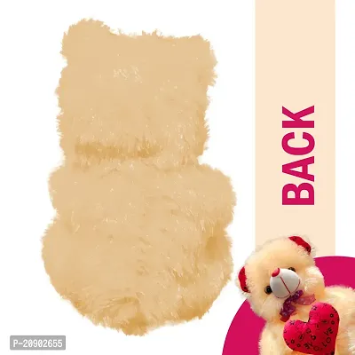 Cream and Brown Teddy Bear Cap Style with Heart (13Inch) and Red mini (6inch) Setnbsp;ofnbsp;3-thumb5