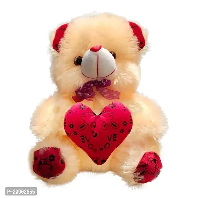 Cream and Brown Teddy Bear Cap Style with Heart (13Inch) and Red mini (6inch) Setnbsp;ofnbsp;3-thumb4