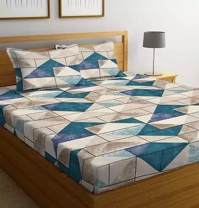 Printed Double Bedsheet with 2 Pillow Cover