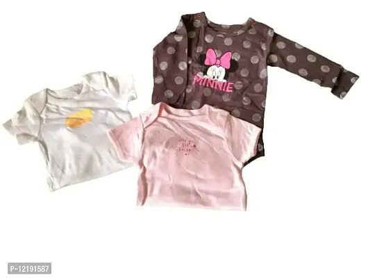 Trisav very soft and comfortable kids onesies/rompers (Set of three) for 3-6 months old kid (multi 4)