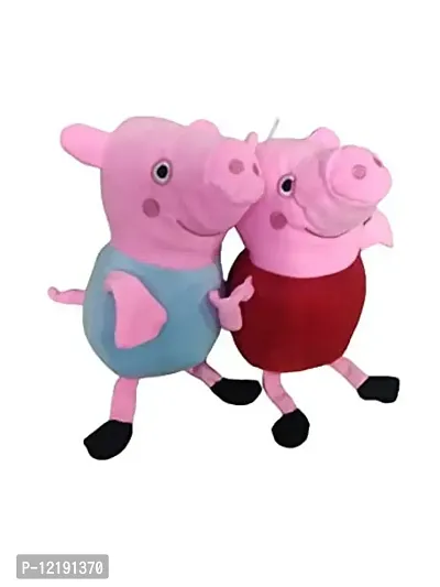 Trisav Pipa Pig and George Pig Soft Toys for Kids (Set of 2). 37cm Each-thumb0