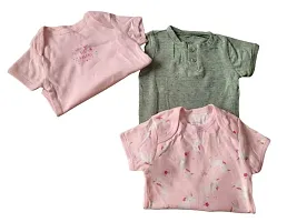 Trisav very soft and comfortable kids onesies/rompers (Set of three) for 3-6 months old kid (multi 3)-thumb1