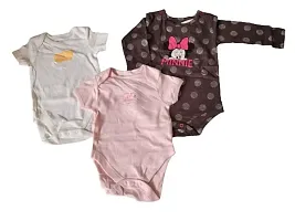 Trisav very soft and comfortable kids onesies/rompers (Set of three) for 3-6 months old kid (multi 4)-thumb1