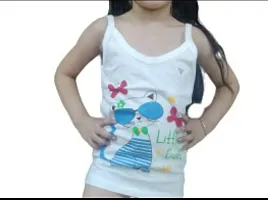 Trisav Girls Vest. Different Designs with White Base and Different Set of 3 (55 cm- 0-1.5 yrs,60 cm- 2-3 yrs,65 cm- 3-4 yrs, 70cm- 5-6 yrs, 75 cm- 6-7 yrs) (55 cm- 0-1.5 yrs)-thumb1