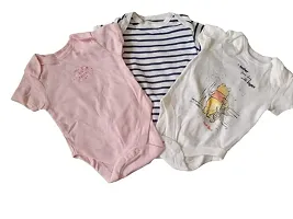 Trisav very soft and comfortable kids onesies/rompers (Set of three) for 3-6 months old kid (multi 2)-thumb1