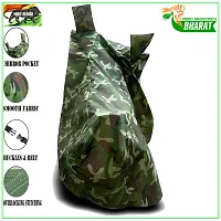 GLAMND-100% Dustproof Bike Scooty Two Wheeler Body Cover Compatible For Royal Enfie Interceptor 650 Drag Water Resistance  Waterproof UV Protection Indor Outdor Parking With All Varients[Militry GMJ]-thumb2