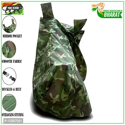 GLAMND-100% Dustproof Bike Scooty Two Wheeler Body Cover Compatible For Royal Enfie Interceptor 650 Drag Water Resistance  Waterproof UV Protection Indor Outdor Parking With All Varients[Militry GMJ]-thumb3