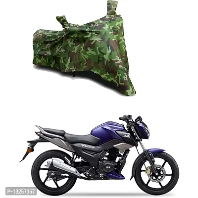 GLAMND-100% Dustproof Bike Scooty Two Wheeler Body Cover Compatible For TVS Raider Smart Water Resistance  Waterproof UV Protection Indor Outdor Parking With All Varients[Militry GMJ]