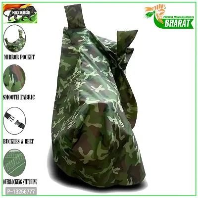 GLAMND-100% Dustproof Bike Scooty Two Wheeler Body Cover Compatible For Bajaj Pulsar 125-Disc Water Resistance  Waterproof UV Protection Indor Outdor Parking With All Varients[Militry GMJ]-thumb3