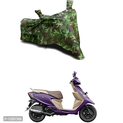 GLAMND-100% Dustproof Bike Scooty Two Wheeler Body Cover Compatible For TVS Scooty Zest BS6 Water Resistance  Waterproof UV Protection Indor Outdor Parking With All Varients[Militry GMJ]