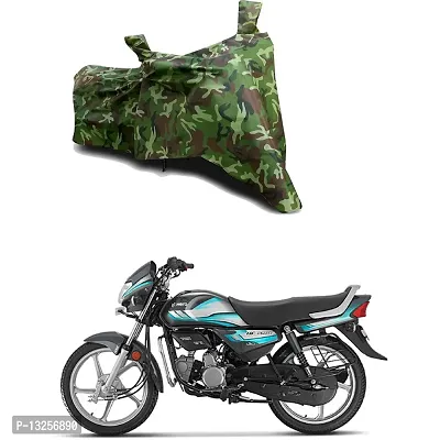 GLAMND-100% Dustproof Bike Scooty Two Wheeler Body Cover Compatible For Hero HF Deluxe BS6 Water Resistance  Waterproof UV Protection Indor Outdor Parking With All Varients[Militry GMJ]