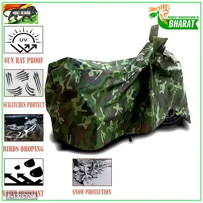 GLAMND-100% Dustproof Bike Scooty Two Wheeler Body Cover Compatible For Royal Enfie Interceptor 650 ABS Water Resistance  Waterproof UV Protection Indor Outdor Parking With All Varients[Militry GMJ]-thumb2