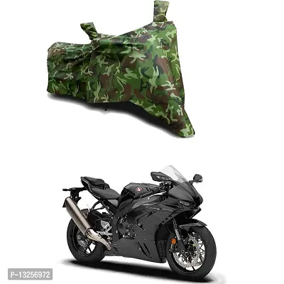 GLAMND-100% Dustproof Bike Scooty Two Wheeler Body Cover Compatible For Honda CBR1000RR-R Water Resistance  Waterproof UV Protection Indor Outdor Parking With All Varients[Militry GMJ]-thumb0