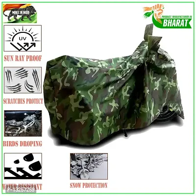 GLAMND-100% Dustproof Bike Scooty Two Wheeler Body Cover Compatible For Royal Enfie Interceptor 650 BS6 Water Resistance  Waterproof UV Protection Indor Outdor Parking With All Varients[Militry GMJ]-thumb2