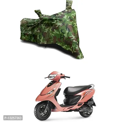 GLAMND-100% Dustproof Bike Scooty Two Wheeler Body Cover Compatible For TVS Scooty Zest Water Resistance  Waterproof UV Protection Indor Outdor Parking With All Varients[Militry GMJ]