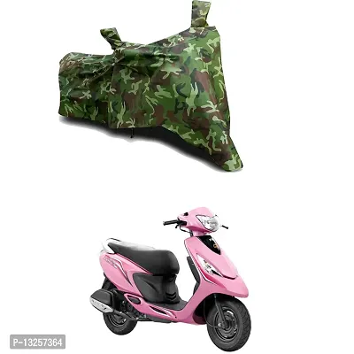 GLAMND-100% Dustproof Bike Scooty Two Wheeler Body Cover Compatible For TVS Scooty Zest Gloss Water Resistance  Waterproof UV Protection Indor Outdor Parking With All Varients[Militry GMJ]