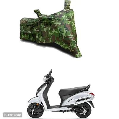 GLAMND-100% Dustproof Bike Scooty Two Wheeler Body Cover Compatible For Honda Activa 5G Water Resistance  Waterproof UV Protection Indor Outdor Parking With All Varients[Militry GMJ]