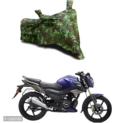 GLAMND-100% Dustproof Bike Scooty Two Wheeler Body Cover Compatible For TVS Raider Disc Water Resistance  Waterproof UV Protection Indor Outdor Parking With All Varients[Militry GMJ]