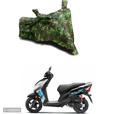 GLAMND-100% Dustproof Bike Scooty Two Wheeler Body Cover Compatible For Honda Dio Sports BS6 Water Resistance  Waterproof UV Protection Indor Outdor Parking With All Varients[Militry GMJ]