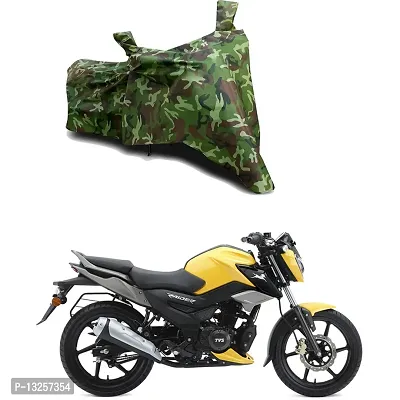 GLAMND-100% Dustproof Bike Scooty Two Wheeler Body Cover Compatible For TVS Raider Water Resistance  Waterproof UV Protection Indor Outdor Parking With All Varients[Militry GMJ]-thumb0