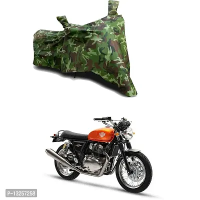 GLAMND-100% Dustproof Bike Scooty Two Wheeler Body Cover Compatible For Royal Enfie Interceptor 650 Water Resistance  Waterproof UV Protection Indor Outdor Parking With All Varients[Militry GMJ]