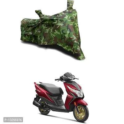 GLAMND-100% Dustproof Bike Scooty Two Wheeler Body Cover Compatible For Honda Dio Water Resistance  Waterproof UV Protection Indor Outdor Parking With All Varients[Militry GMJ]