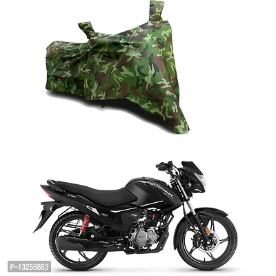 GLAMND-100% Dustproof Bike Scooty Two Wheeler Body Cover Compatible For Hero Glamour Xtec Dru Water Resistance  Waterproof UV Protection Indor Outdor Parking With All Varients[Militry GMJ]