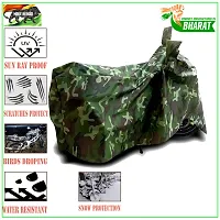 GLAMND-100% Dustproof Bike Scooty Two Wheeler Body Cover Compatible For Royal Enfie Hunter 350 BS6 Water Resistance  Waterproof UV Protection Indor Outdor Parking With All Varients[Militry GMJ]-thumb1