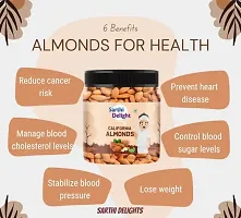 SARTHIDELIGHT Premium California Almonds 200gm |Badaam|100% Natural Crunchy Badam Giri|Nuts  Dry Fruits|Rich in Protein, Fibre, Vitamin E, Magnesium  Calcium|Healthy Snacks|Dry Fruit Gift Pack-thumb2