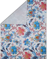 Fancy Floral 6 Seater Table Cover(Blue, Pvc)-thumb3