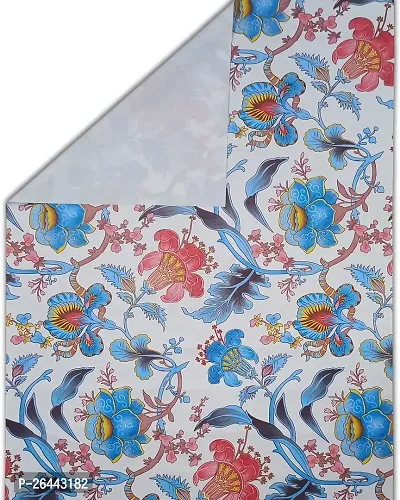 Fancy Floral 6 Seater Table Cover(Blue, Pvc)-thumb4