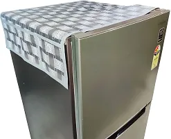 Fancy Refrigerator Cover(Width: 55 Cm, Grey And White)-thumb1