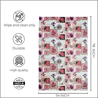 Fancy Floral 6 Seater Table Cover(Pink, Pvc)-thumb2