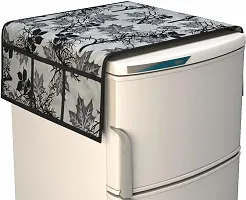 Refrigerator Cover And Mat Combo - 1 Top Cover, 2 Handle Covers And 3 Fridge Inside Shelf Mats-thumb1