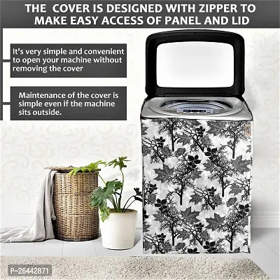 Fancy Top Loading Washing Machine Cover(Width: 58 Cm, Grey)-thumb2