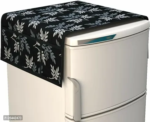 Fancy Refrigerator Cover(Width: 53 Cm, Black)-thumb2