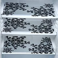 Refrigerator Cover And Mat Combo - 1 Top Cover, 2 Handle Covers And 3 Fridge Inside Shelf Mats-thumb2