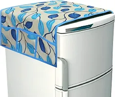 Fancy Refrigerator Cover(Width: 55 Cm, Blue)-thumb1