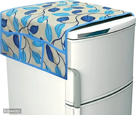 Fancy Refrigerator Cover(Width: 55 Cm, Blue)-thumb2