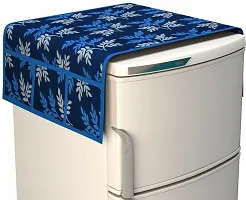 Fancy Refrigerator Cover(Width: 55 Cm, Blue)-thumb1