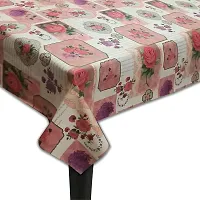 Fancy Floral 6 Seater Table Cover(Pink, Pvc)-thumb1