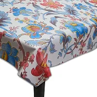 Fancy Floral 6 Seater Table Cover(Blue, Pvc)-thumb1