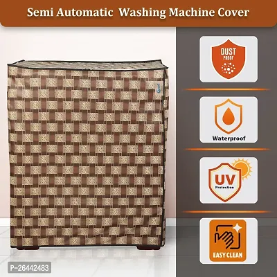 Fancy Semi-Automatic Washing Machine Cover(Width: 81 Cm, Brown)-thumb4