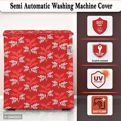 Fancy Semi-Automatic Washing Machine Cover(Width: 54 Cm, Red)-thumb3