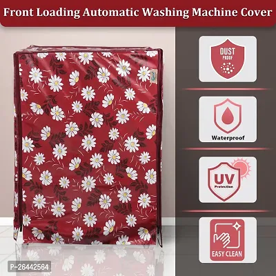 Fancy Front Loading Washing Machine Cover(Width: 61 Cm, Red)-thumb3