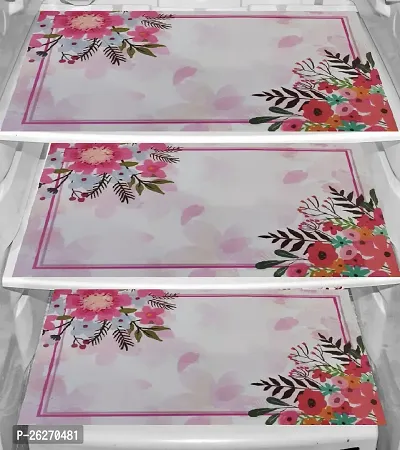 Refrigerator Cover And Mat Combo - 1 Top Cover, 2 Handle Covers And 3 Fridge Inside Shelf Mats-thumb3