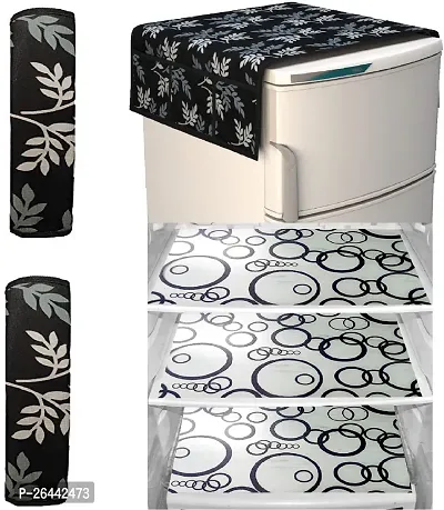 Fancy Refrigerator Cover(Width: 53 Cm, Black)-thumb0