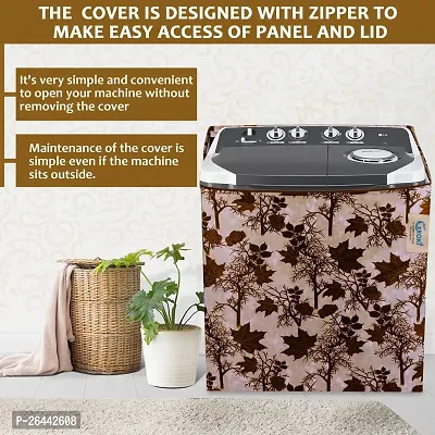 Fancy Semi-Automatic Washing Machine Cover(Width: 54 Cm, Brown)-thumb4