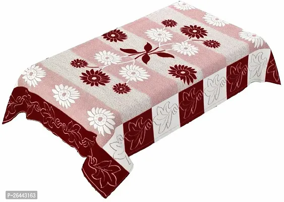 Fancy Floral 4 Seater Table Cover(Multicolor-02, Cotton)-thumb0