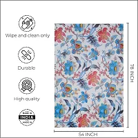 Fancy Floral 6 Seater Table Cover(Blue, Pvc)-thumb2